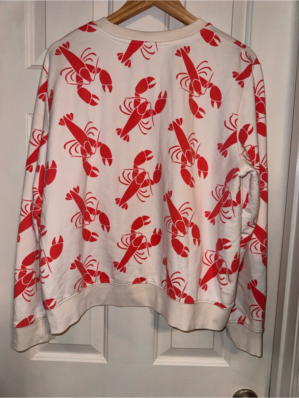 Boden Women's Off White Ref Lobster Print Sweatshirt. Size Large - Picture 5 of 15
